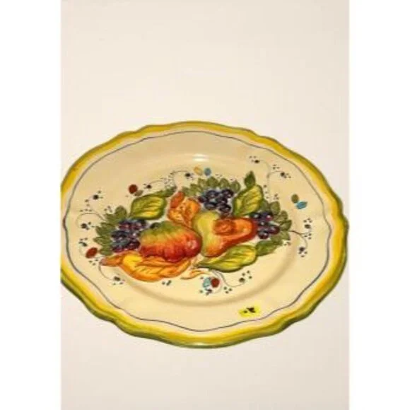 Stunning Vintage Bristow Malta Ceramic Plate – Italian Floral Design 13 Inches - Picture 5 of 8